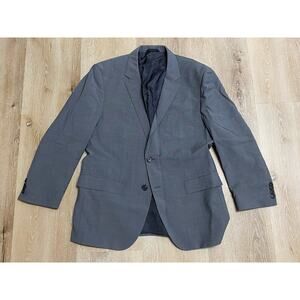 Hugo Boss Mens Two Button Blazer 100% Wool Sport Coat Jacket 42S Gray RECENT